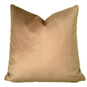 Velvet Pillow Cover Camel, Euro Sham Camel Pillow Cover, Velvet Throw Pillow Cover Any Size