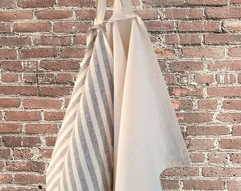 Linen Tea Towel Set of 2 with Linen Bread Bag, Kitchen Tea Towel Set  with Loop, Gift for Kitchen