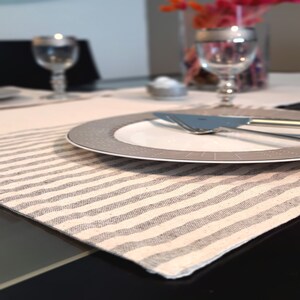 Table Linen Placemat, Farmhouse Placemat Set Double Sided, Striped Placemat