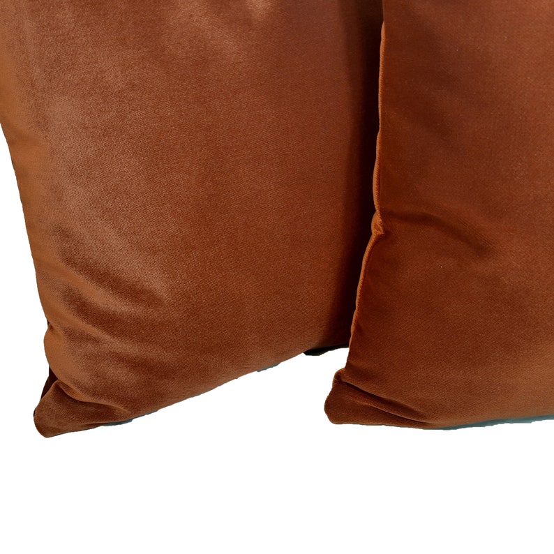 Terracotta Velvet Pillow Cover Any Size Rust Orange Etsy