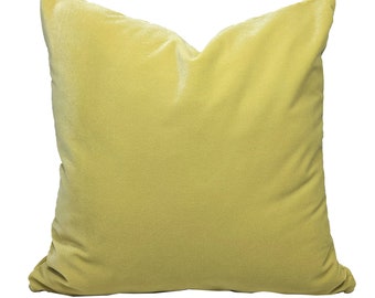 Chartreuse Yellow Velvet Pillow Cover, Citrine Solid Lime Yellow, Rich Velvet Throw Pillow Cover, Yellow Decorative Pillow Cover