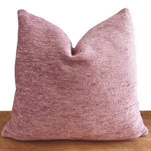 Dusty Rose Pillow Cover, Textured Euro Sham Cover, Soft Pink Throw Pillow, Custom size Pillows