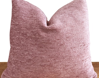 Dusty Rose Kissenbezug, strukturierter Euro Sham Bezug, weiches rosa Dekokissen, Kissen in benutzerdefinierten Größen