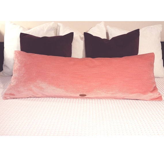Luxury Extra Long Lumbar Pillow Cover Pink Velvet Body Pillow Etsy