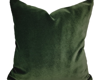 Green Euro Sham, Samtkissenbezug, grüner Kissenbezug, 18x18, 20x20, 22x22, 24x24, 26x26, 14x36
