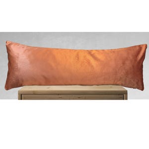Burnt Orange Oversized Lumbar Throw Pillow Cover, Long Velvet Pillow, Large Lumbar Pillow Cover, 14&quot;x36&quot; Bed Pillow