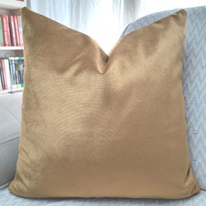 Velvet Throw Pillow Cover, Camel Velvet Pillow Cover, Camel Euro Sham Cover, Camel Boho Cushion Cover, All Sizes