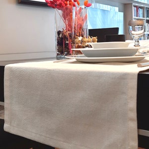 Table Runner Beige Linen , Natural Table Runner, Housewarming Gift Table Linens