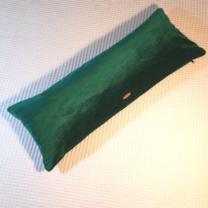 Emerald Green Long Lumbar Pillow Cover, Luxury Corduroy Velvet Body Pillow Cover For Bed, 14&quot;x36&quot;