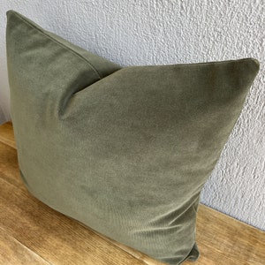 Sage Green Velvet Pillow Cover - Luxurious Throw Pillow in 18x18 & 20x20 Sizes - Perfect Sage Green Home Decor