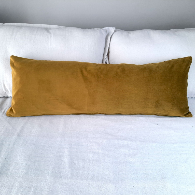 Mustard Yellow Pillow Cover, Lumbar Throw Pillow, Extra Long Lumbar Pillow Cover 14"x36" LONG LUMBAR 14"X36"
