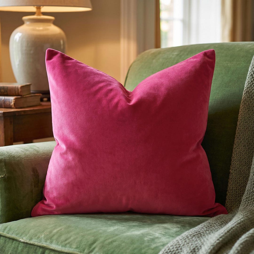 Fuchsia Velvet Pillow Cover, Luxury Pink Velvet Pillow Cover 18x18 ...