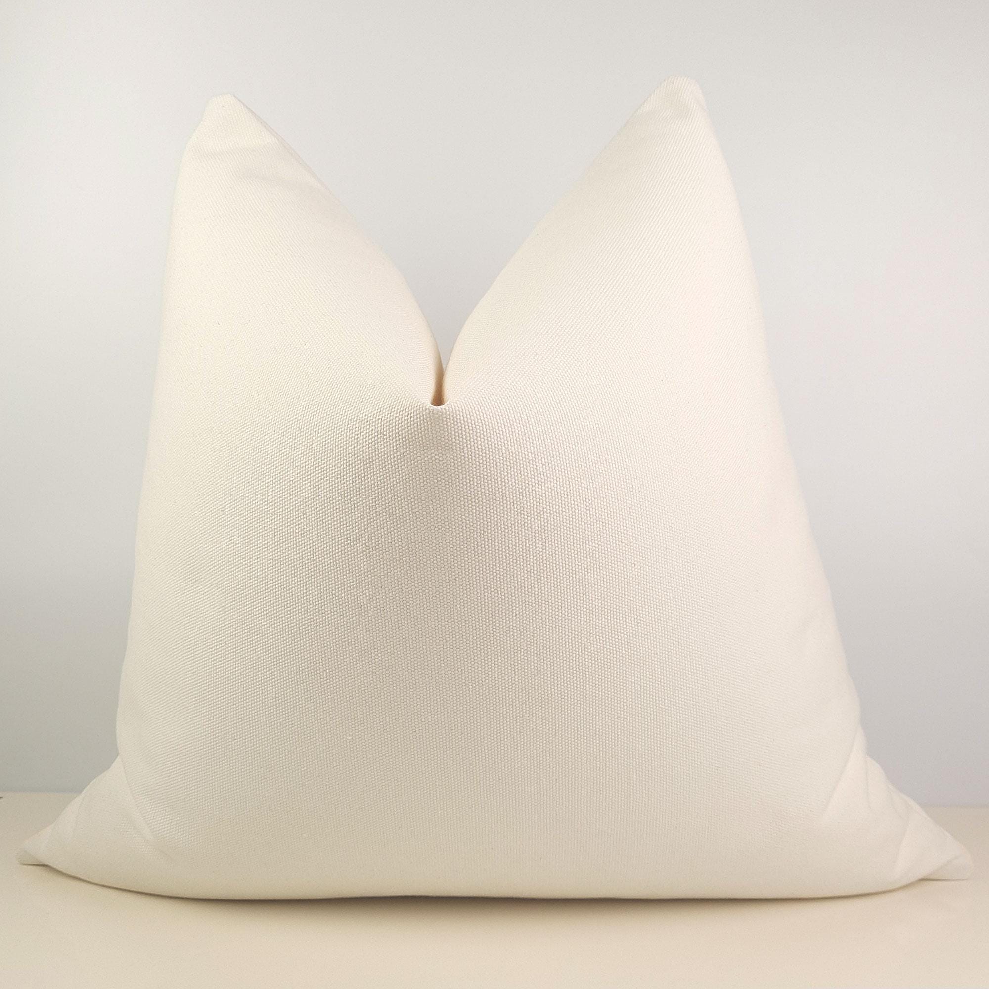 White Solid Pillow Cover | Colorful Summer Cushion Case | Cottage Core Cotton Throw Euro Sham | Any Size Decorative Pillows