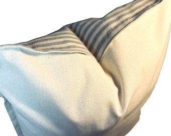 Striped Linen Pillow Cover: Farmhouse Throw Pillow