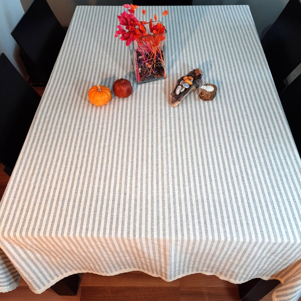 Striped Tablecloth Etsy