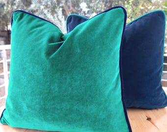 Corded Pillow Cover, Luxury Velvet Pillows with Piping, Custom Size Pillow Cases
