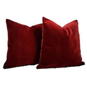 Burgundy Red Velvet Pillow Cover Any Size, Wine Red Luxury Throw Pillow, Red Home Decor