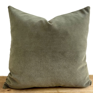Sage Green Throw Pillow - Green Velvet  Pillow Cover in Any Sizes - Spring Pillow Cover