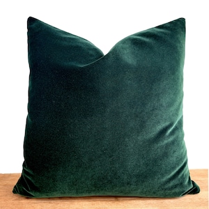 Housse de coussin en velours vert émeraude foncé, taie d'oreiller verte lavable, taie d'oreiller décorative