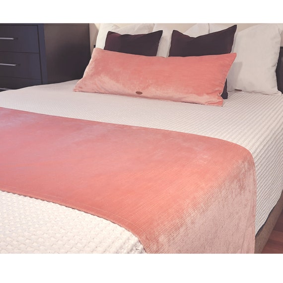 Luxury Pink Velvet Bed Runner Scarf King Size For Luxury Pink Velvet Bed Runner Scarf, King Size Bed Throws Pink