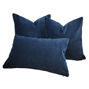 Navy Blue Solid Pillow Cover, Any Size, Dark Blue Decorative Throw Pillow, Navy Long Lumbar Pillow Case
