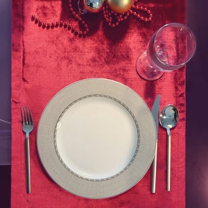 Weihnachtstischläufer, Rot, Silber, Gold, Elfenbeinfarbener Tischläufer, 40cmx56cm