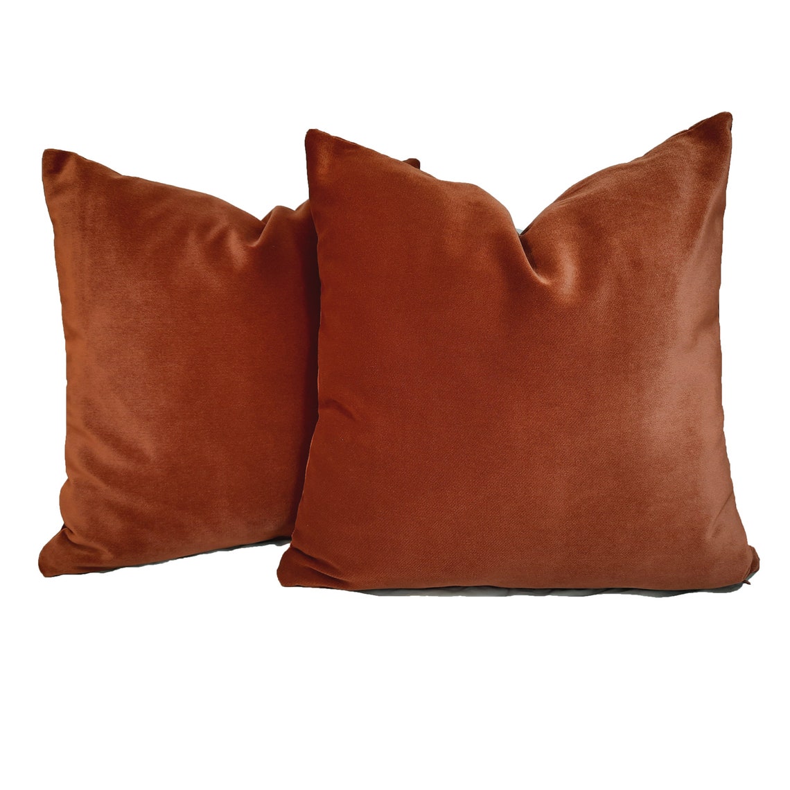 Terracotta Velvet Pillow Cover Any Size Rust Orange Etsy