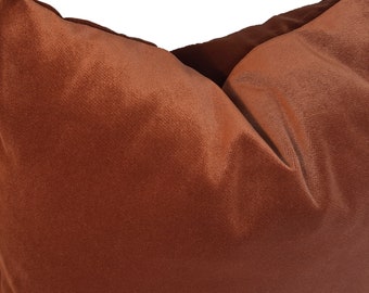 Terrakotta Lendenwirbel Samt Kissenbezug 12 "x 20", Rost Orange Dekoratives Dekokissen, Kupfer Euro Sham Kissenbezug