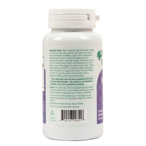 May include: White bottle of Best in Nature Kidney-One Plus dietary supplement capsules for urinary tract health. The bottle has a green label with the product name and suggested usage instructions. The label also includes a disclaimer stating that the product is not intended to diagnose, treat, cure, or prevent any disease.