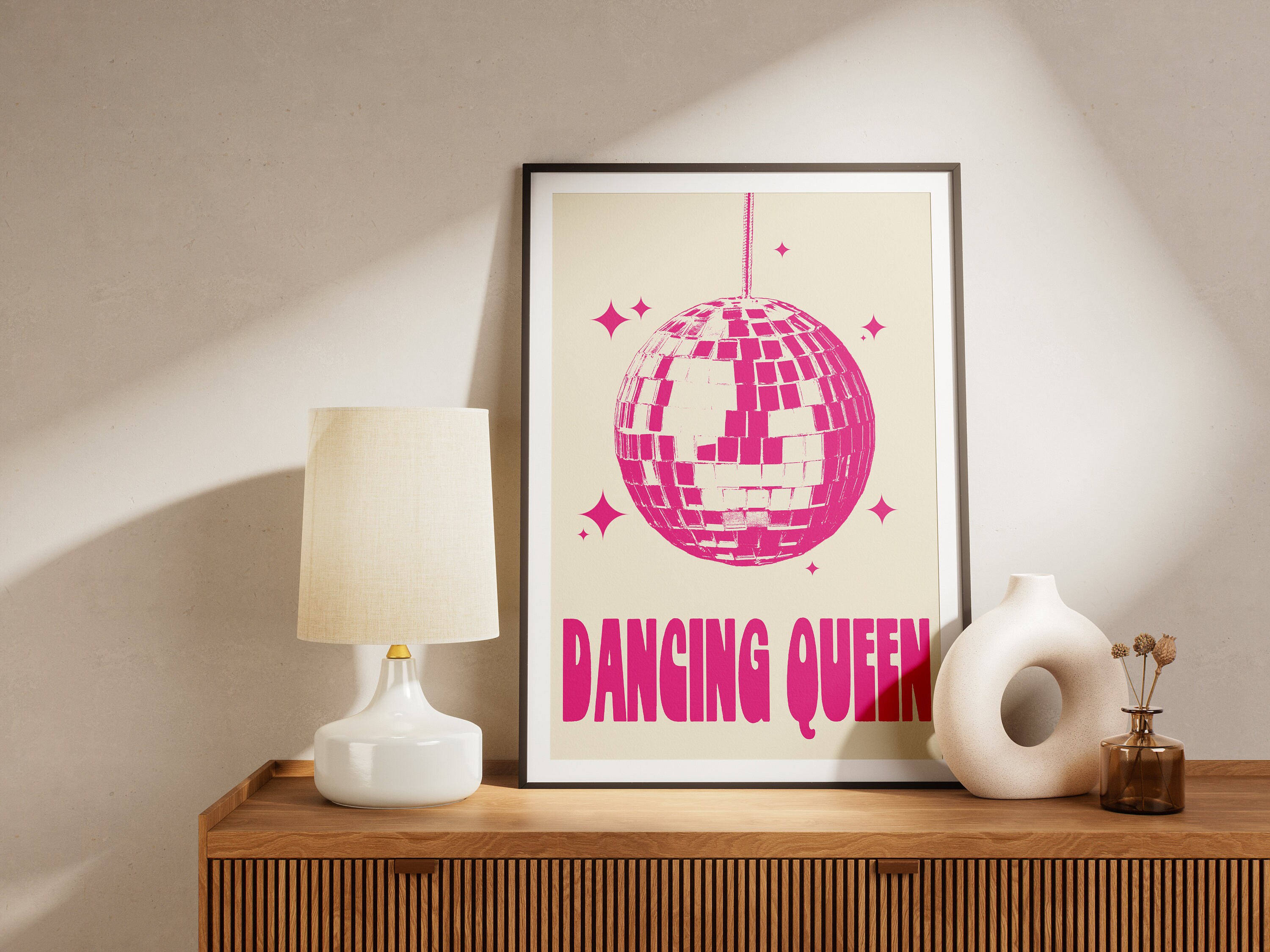 Dancing Queen Wall Art, Disco Ball Print, Funky Print, Groovy Posters ...