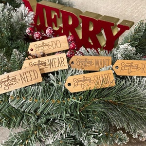 Christmas Gift Tags-Keepsake Gift Tags-Customizable Gift Tags-Something to Wear, Do, Read, Share,Something You Need, Want