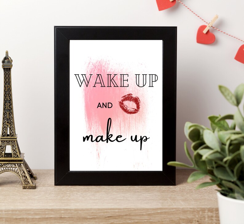 Wake up and Make up Printable | Etsy