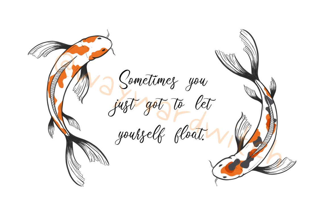 Koi fish Postcard with quote Etsy