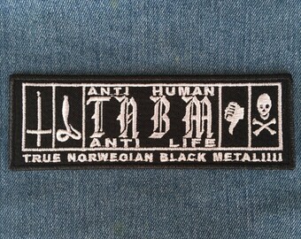 True Norwegian Black Metal embroidered patch Darkthrone Immortal Gorgoroth Emperor Djevel Satyricon Isengard Taake 1349 Tsjuder Storm