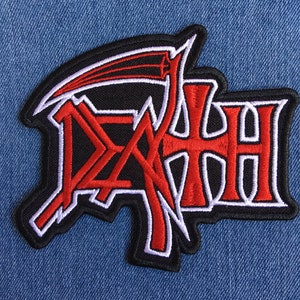 DEATH new logo embroidered patch Obituary Morbid Angel Possessed Cannibal Corpse Autopsy Pestilence Asphyx Bolt Thrower Carcass Deicide