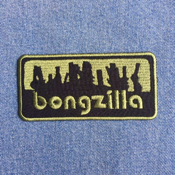 BONGZILLA green embroidered patch Weedeater Electric Wizard Bongripper Acid King Sleep High on Fire Goatsnake Monolord Windhand Eyehategod