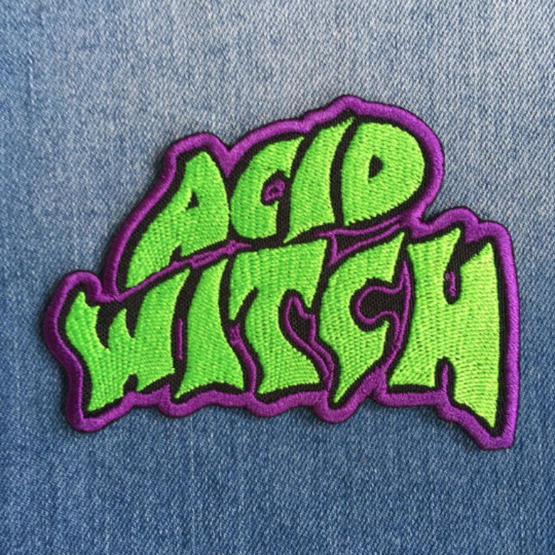 ACID WITCH Logo Embroidered Patch Hooded Menace Coffins Etsy