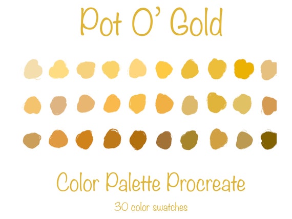 Procreate Color Palette Pot O' Gold Metallic Yellow | Etsy