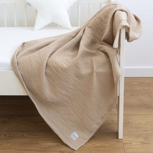 Weiß Ecru Beige Braun Gelb Rosa MUSSELIN Baumwolle Kühlende Sommerdecke Wickeldecke Baby 95x95 120x120 cm 150x200 cm Tuch Strand Decke Baby