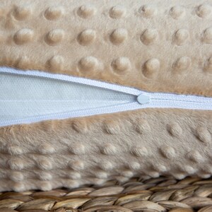 Coussin de couchage latéral MINKY 100 % beige 170 cm M/L ou 190 cm L/XL Coussin câlin Coussin de positionnement SOFT Coussin de grossesse Coussin d'allaitement Loolay® image 5