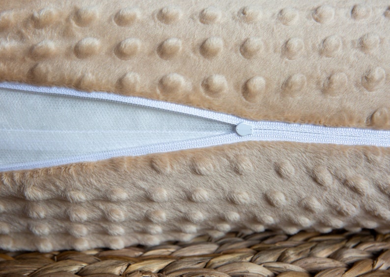 100% beige MINKY zijslaapkussen 170 cm M/L of 190 cm L/XL knuffelkussen SOFT positioneringskussen zwangerschapskussen voedingskussen Loolay® afbeelding 5