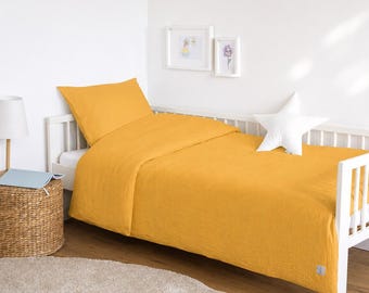 MUSSELIN Bedding for Children & Babies, YELLOW, 100% Cotton, Soft and Breathable, IKEA Standard Sizes 80x80–150x200, Loolay Children's Bedding