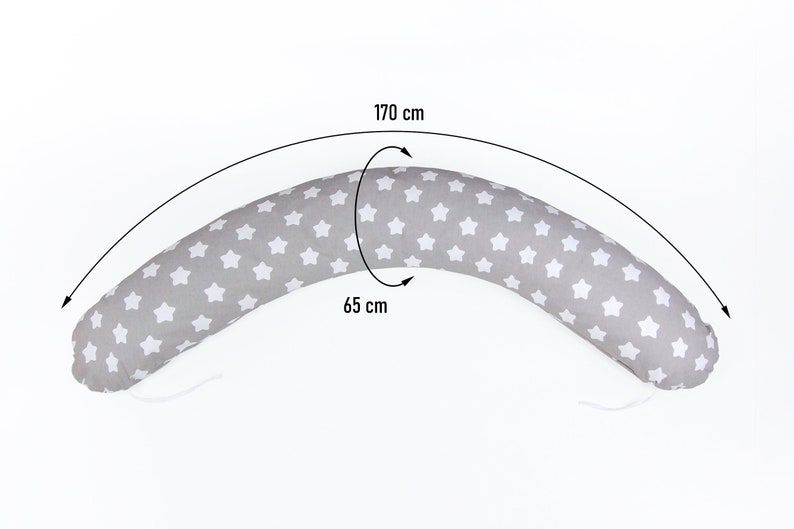 Weich Waffelpique/ Glatt 100% Baumwolle STILLKISSEN Seitenschläferkissen XXL Atmungsaktive Schwangerschaftskissen inkl. Bezug 170 cm LOOLAY® Bild 10