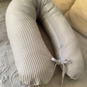 Waffle pique/ smooth 100% cotton BREASTFEEDING PILLOW side sleeper pillow XXL breathable soft pregnancy pillow including cover 170 cm LOOLAY®