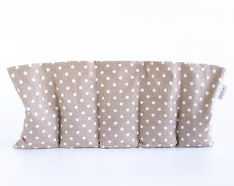 POINTS Taupe Brown Large 50 x 20 cm 5-Chamber Cherry Pit Pillow Cotton Heat Pillow Handmade Gift Christmas Sustainable LOOLAY®