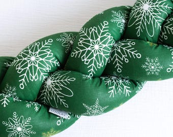 Snowflakes Green Braided Decorative Cushion 100 150 200 300 400 cm Decorative Pillow Cotton Draft Stopper Home Decoration Gift LOOLAY®