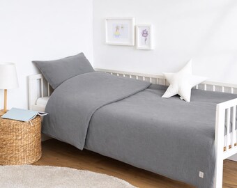 MUSSELIN Bedding for Children & Babies, GREY, 100% Cotton, Soft and Breathable, IKEA Standard Sizes 80x80–150x200, Loolay Children's Bedding