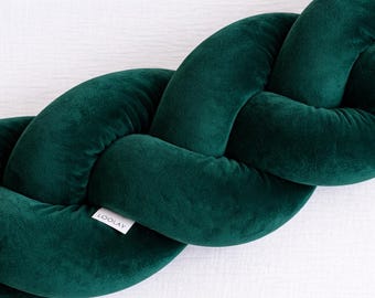 100% GREEN Velvet Velour Braided Decorative Cushion 100 150 200 300 400 cm Decorative Pillow Draft Stopper Home Decor Gift LOOLAY dark green