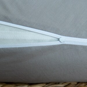 Reißverschluss CLASSIC 100% Baumwolle Weiß, Grau, Beige (nicht gemustert) SEITENSCHLÄFERKISSEN Stillkissen Schwangerschaftskissen 170 & 190cm Bezug Kissen