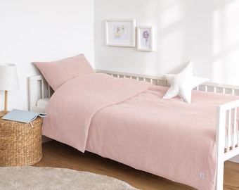 MUSSELIN Beddengoed voor Kinderen & Baby's, ROZE, 100% Katoen, Zacht en Ademend, IKEA Standaardmaten 80x80–150x200, Loolay Kinderbeddengoed